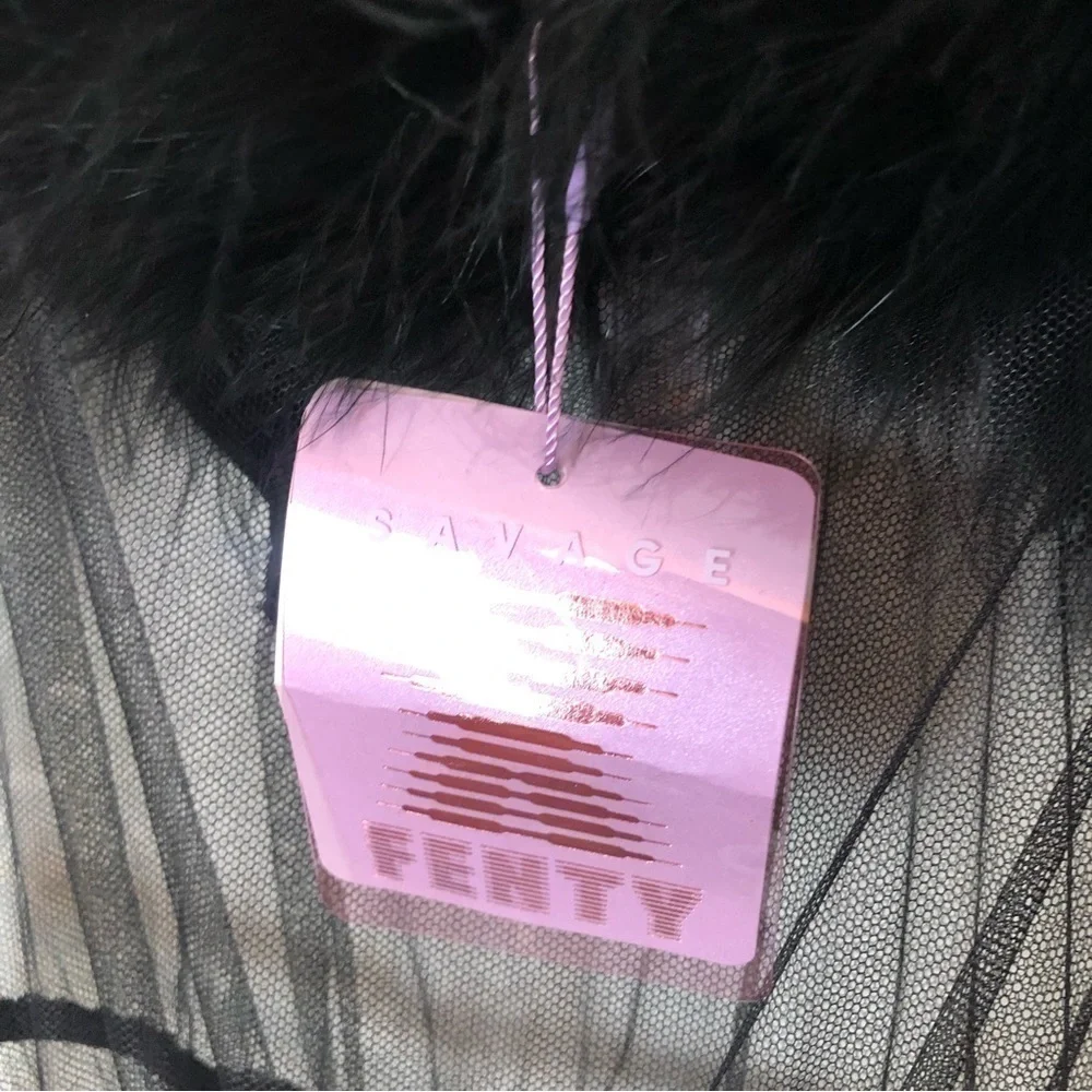 Savage x Fenty Sheer Marabou Jumpsuit
